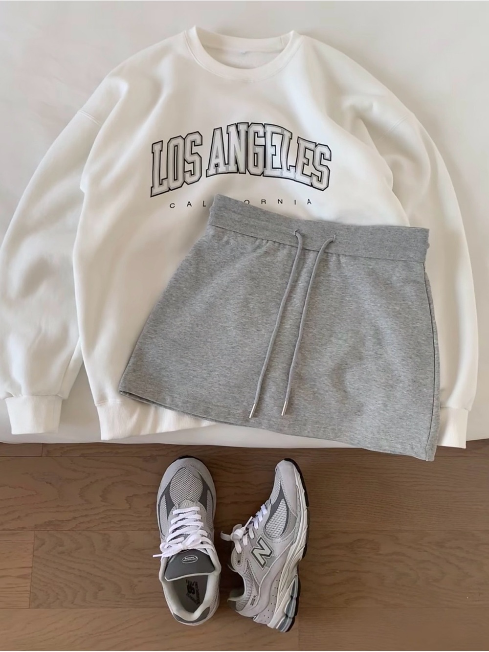 Korean Gray Drawstring Mini Skirt - Casual Everyday